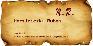 Martiniczky Ruben névjegykártya